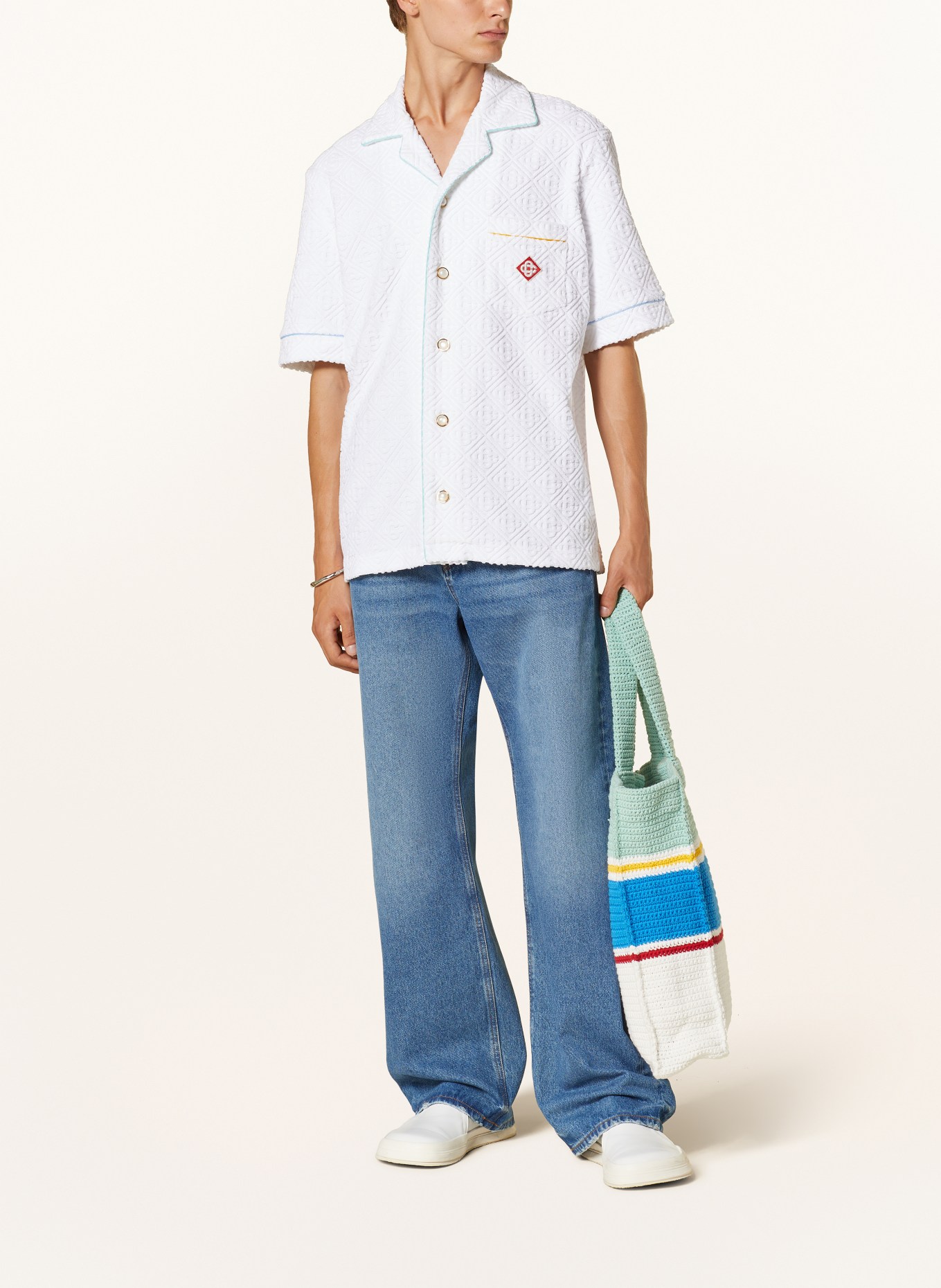 Casablanca Resort shirt comfort fit in terry cloth, Color: WHITE (Image 2)