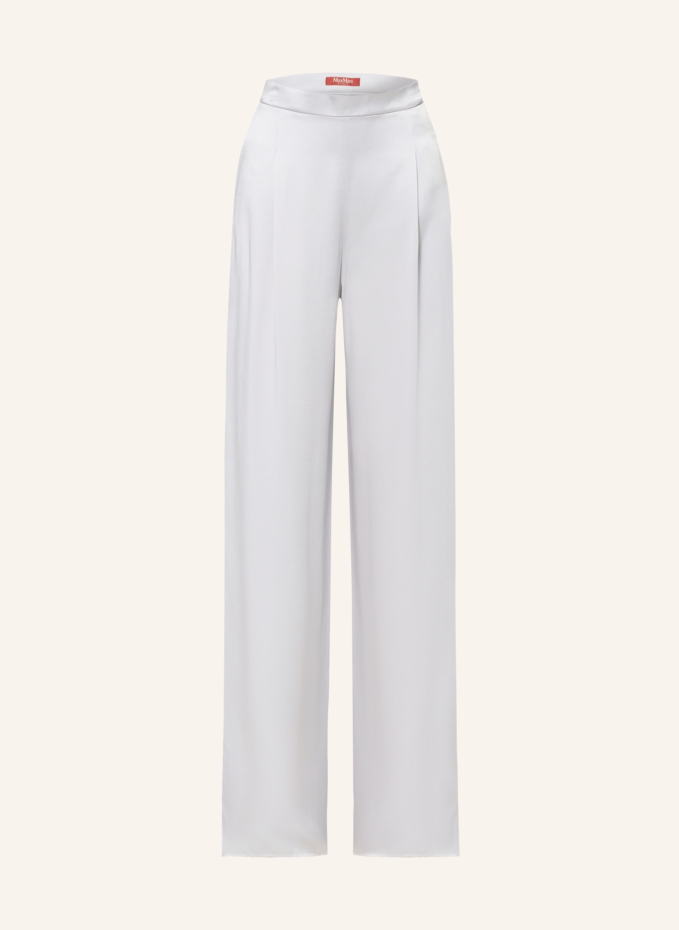 Max Mara STUDIO Wide leg trousers ATTILA in satin, Color: PLATINUM (Image 1)