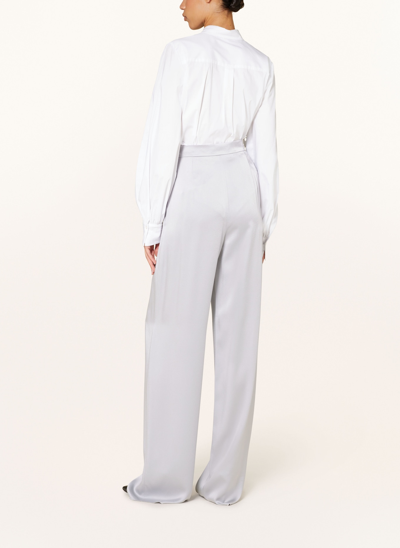 Max Mara STUDIO Wide leg trousers ATTILA in satin, Color: PLATINUM (Image 3)