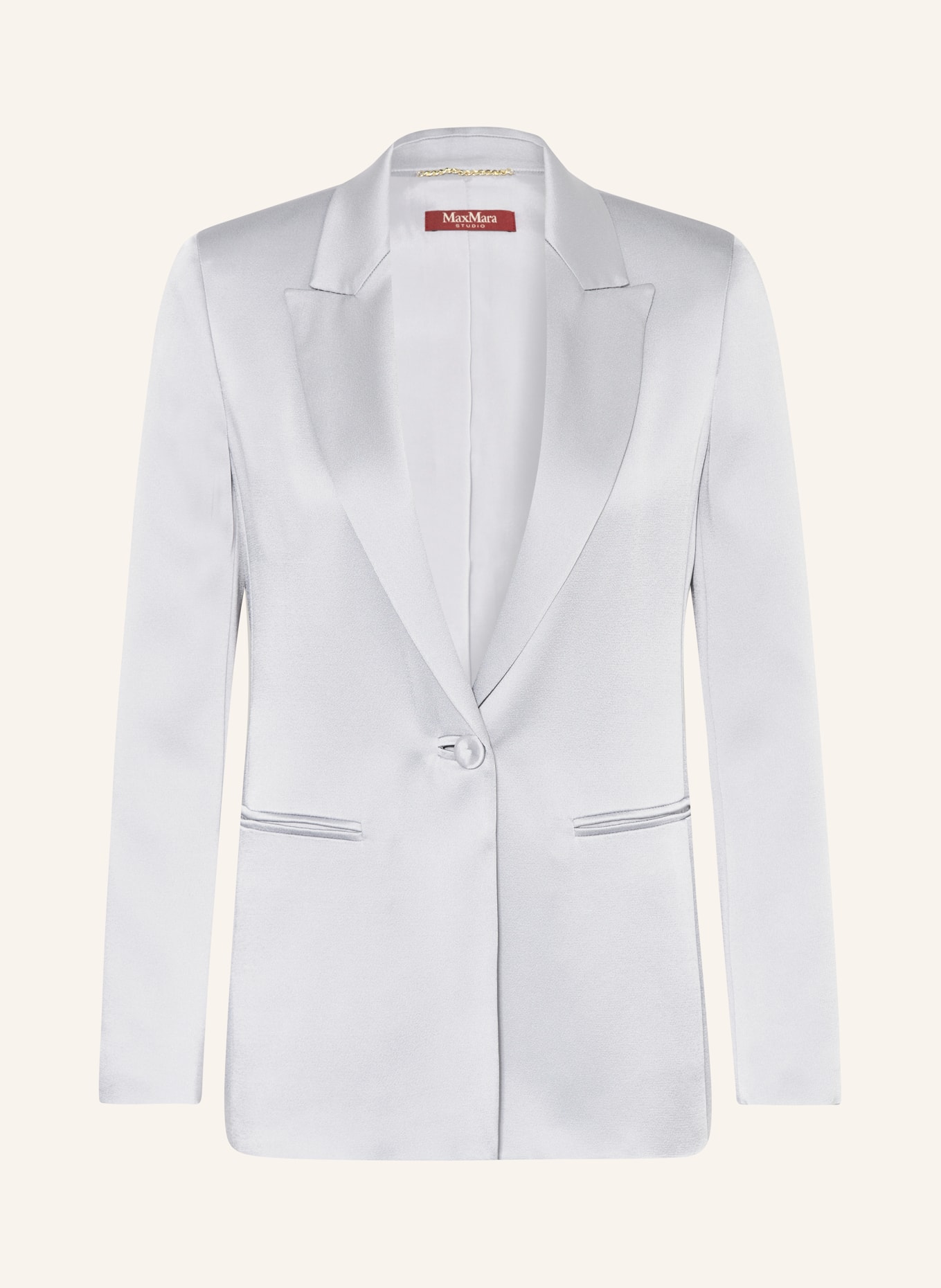 Max Mara STUDIO Satinblazer EBERT, Farbe: PLATIN (Bild 1)