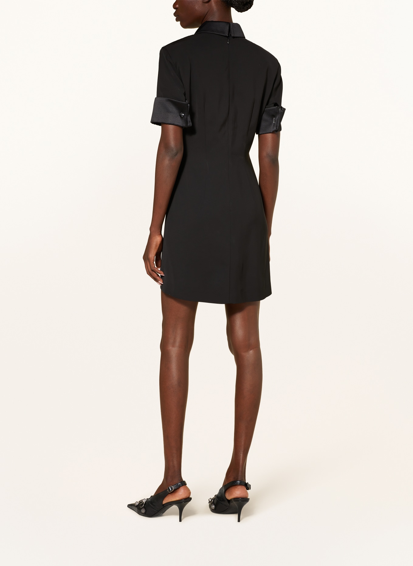 SPORTMAX Dress CIPRO in mixed materials, Color: BLACK (Image 3)