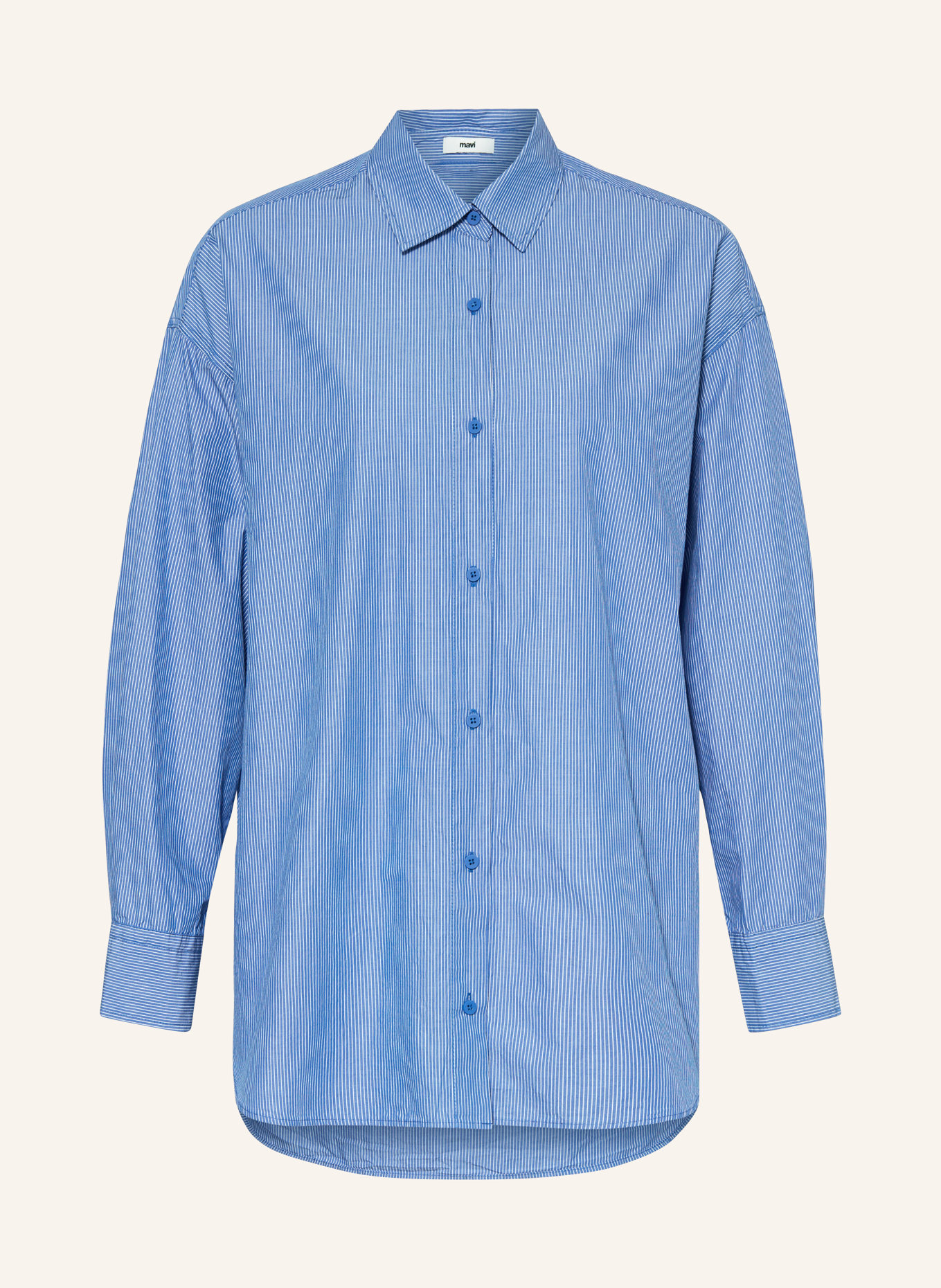 mavi Oversized-Hemdbluse, Farbe: BLAU/ WEISS (Bild 1)