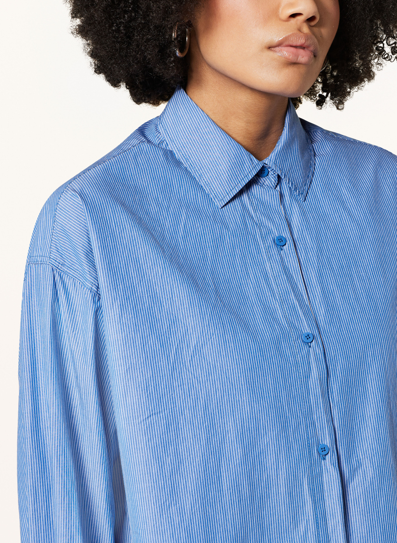 mavi Oversized shirt blouse, Color: BLUE/ WHITE (Image 4)