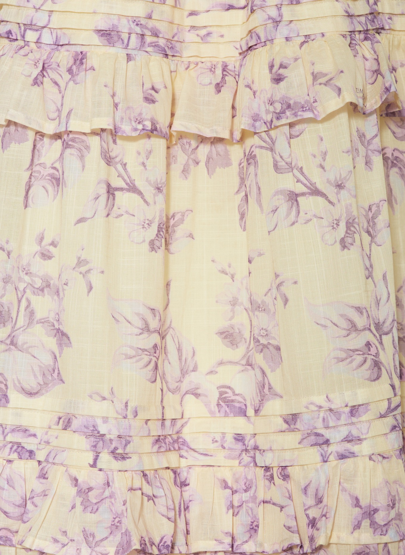 ZIMMERMANN Kleid HALLIDAY mit Rüschen, Farbe: HELLGELB/ LILA/ HELLLILA (Bild 3)