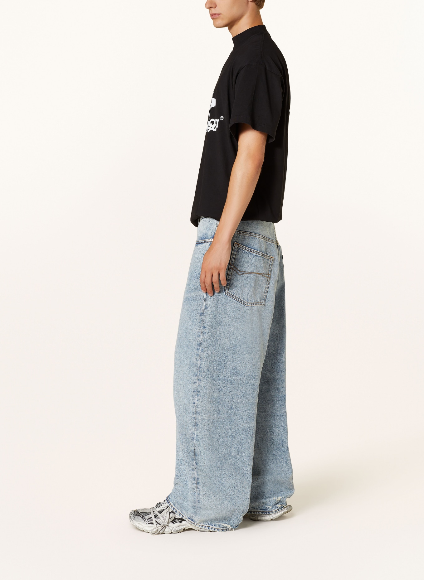 BALENCIAGA Jeansy oversize fit kolor 4141 iced blue