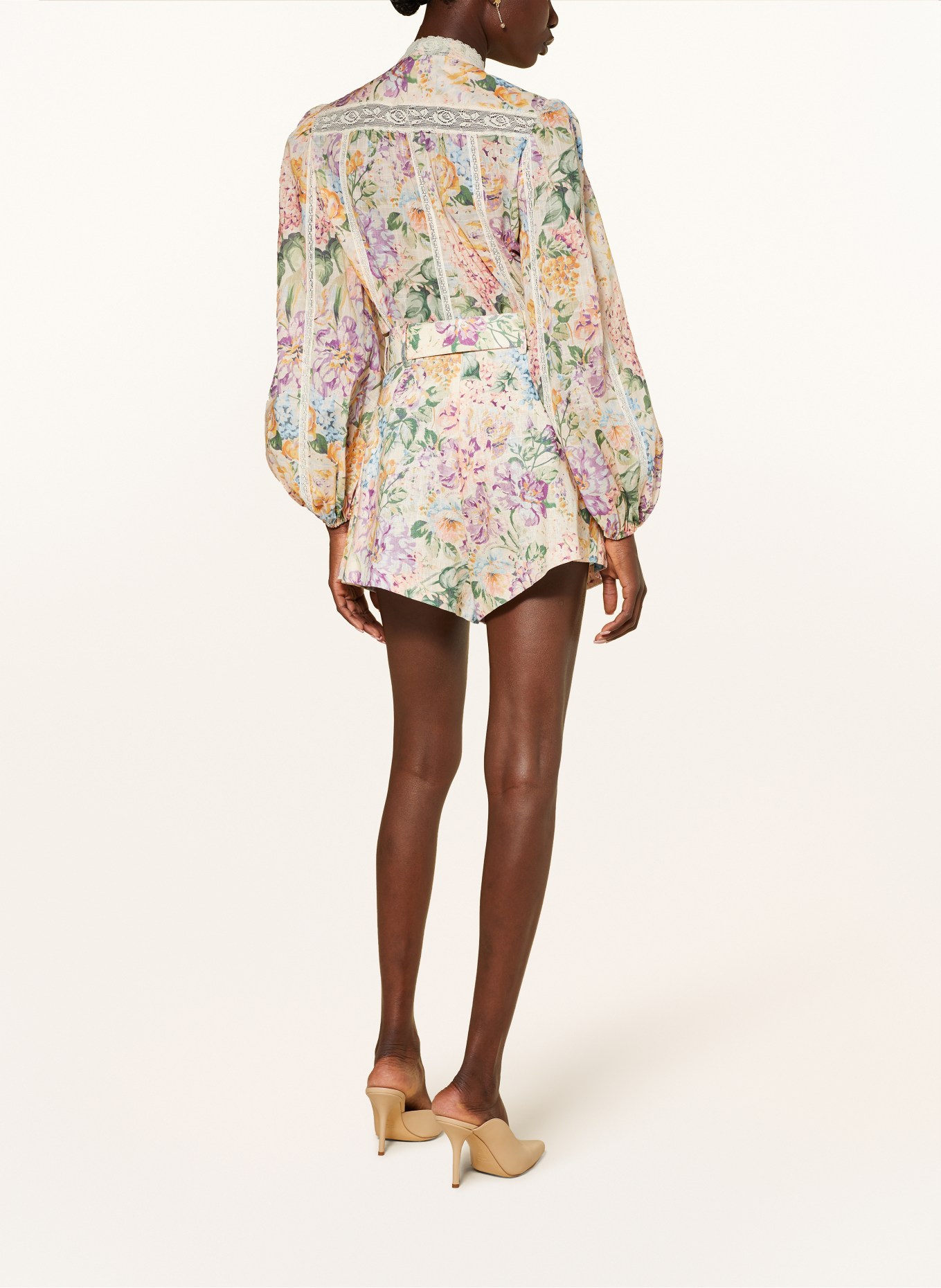 ZIMMERMANN Blouse HALLIDAY with lace, Color: LIGHT PURPLE/ LIGHT GREEN/ DARK YELLOW (Image 3)