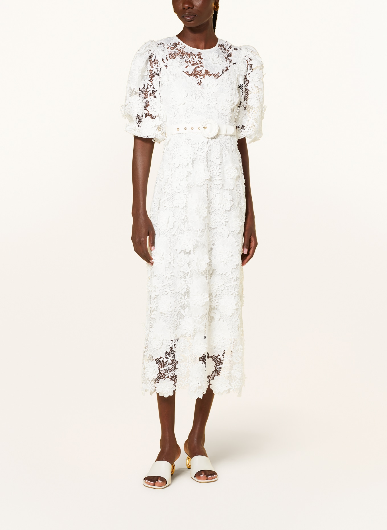 ZIMMERMANN Dress HALLIDAY with crochet lace, Color: WHITE (Image 2)