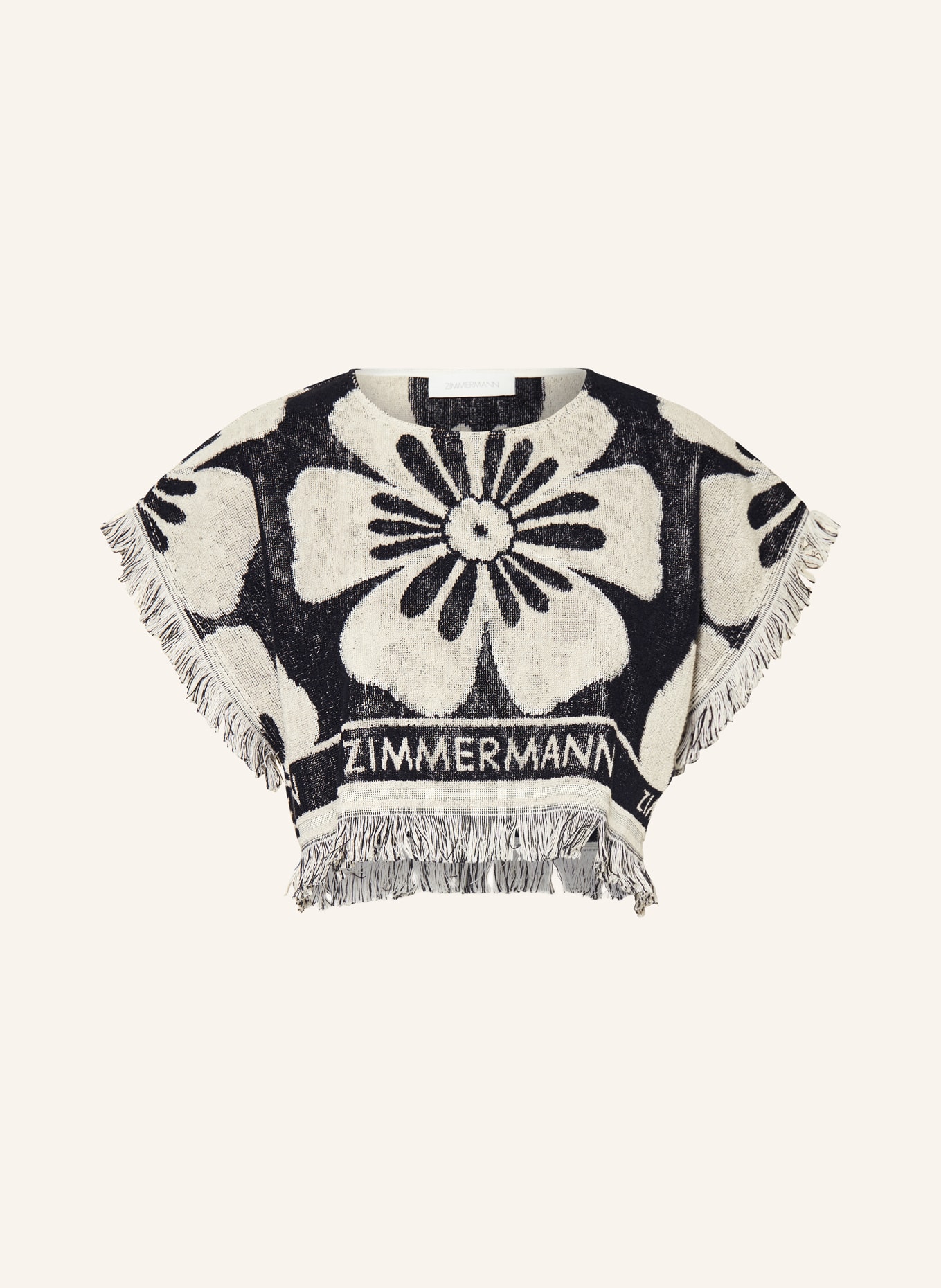 ZIMMERMANN Cropped-Shirt HALLIDAY, Farbe: BEIGE/ SCHWARZ (Bild 1)