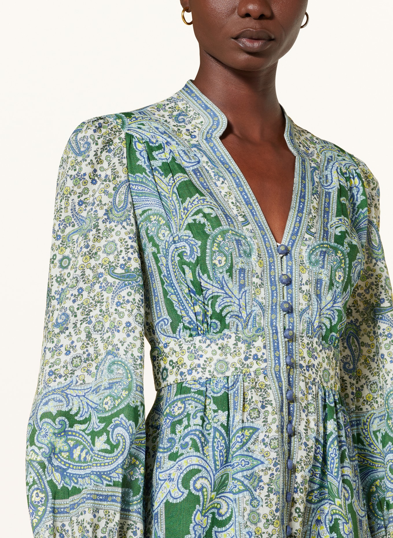 ZIMMERMANN Linen dress OTTIE, Color: GREEN/ BLUE/ LIGHT YELLOW (Image 4)