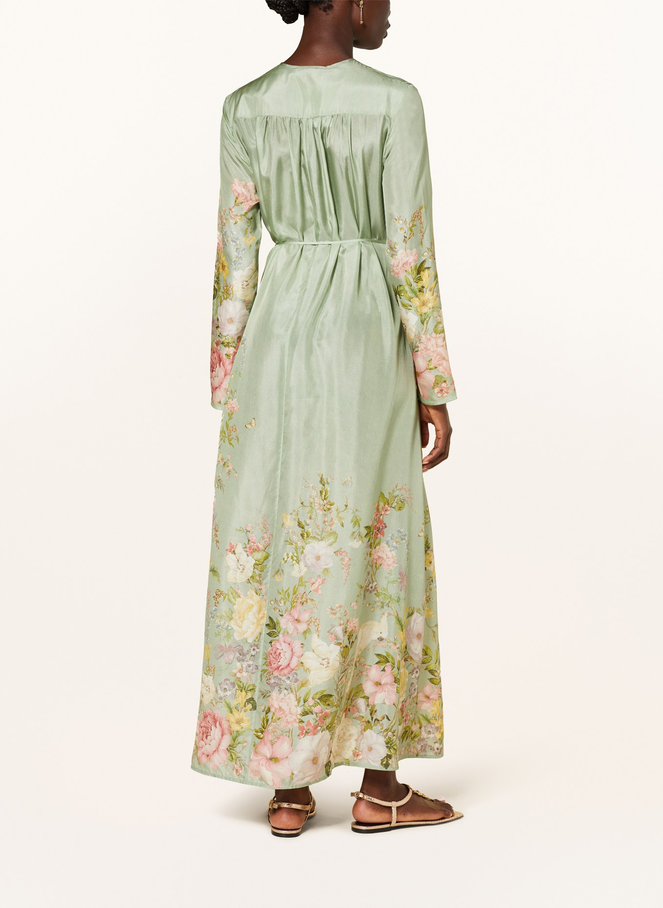 ZIMMERMANN Silk dress WAVERLY, Color: LIGHT GREEN/ PINK (Image 3)