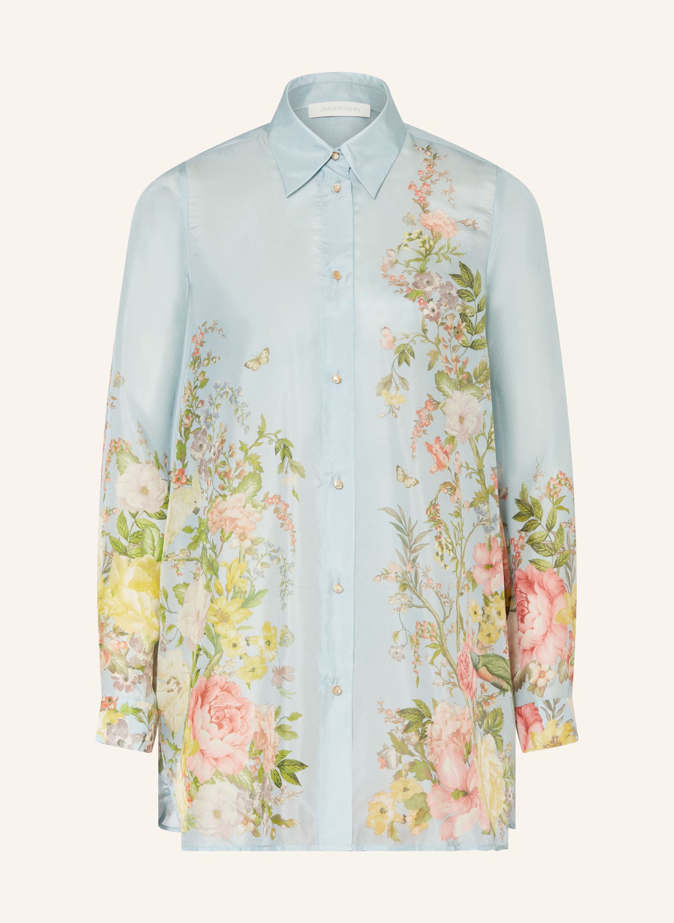 ZIMMERMANN Shirt blouse WAVERLY in silk, Color: LIGHT BLUE/ LIGHT GREEN (Image 1)