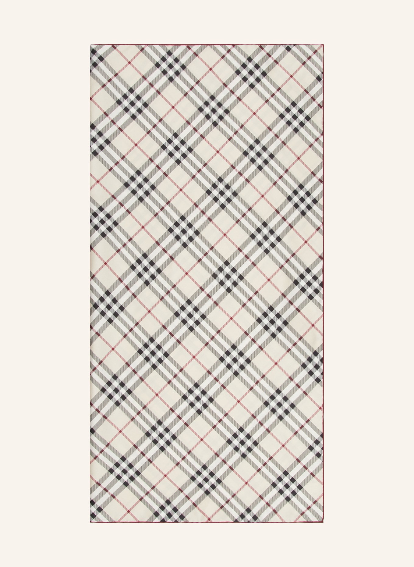 BURBERRY Hedvábný šátek, Barva: KRÉMOVÁ/ ČERNÁ/ TMAVĚ ČERVENÁ (Obrázek 1)