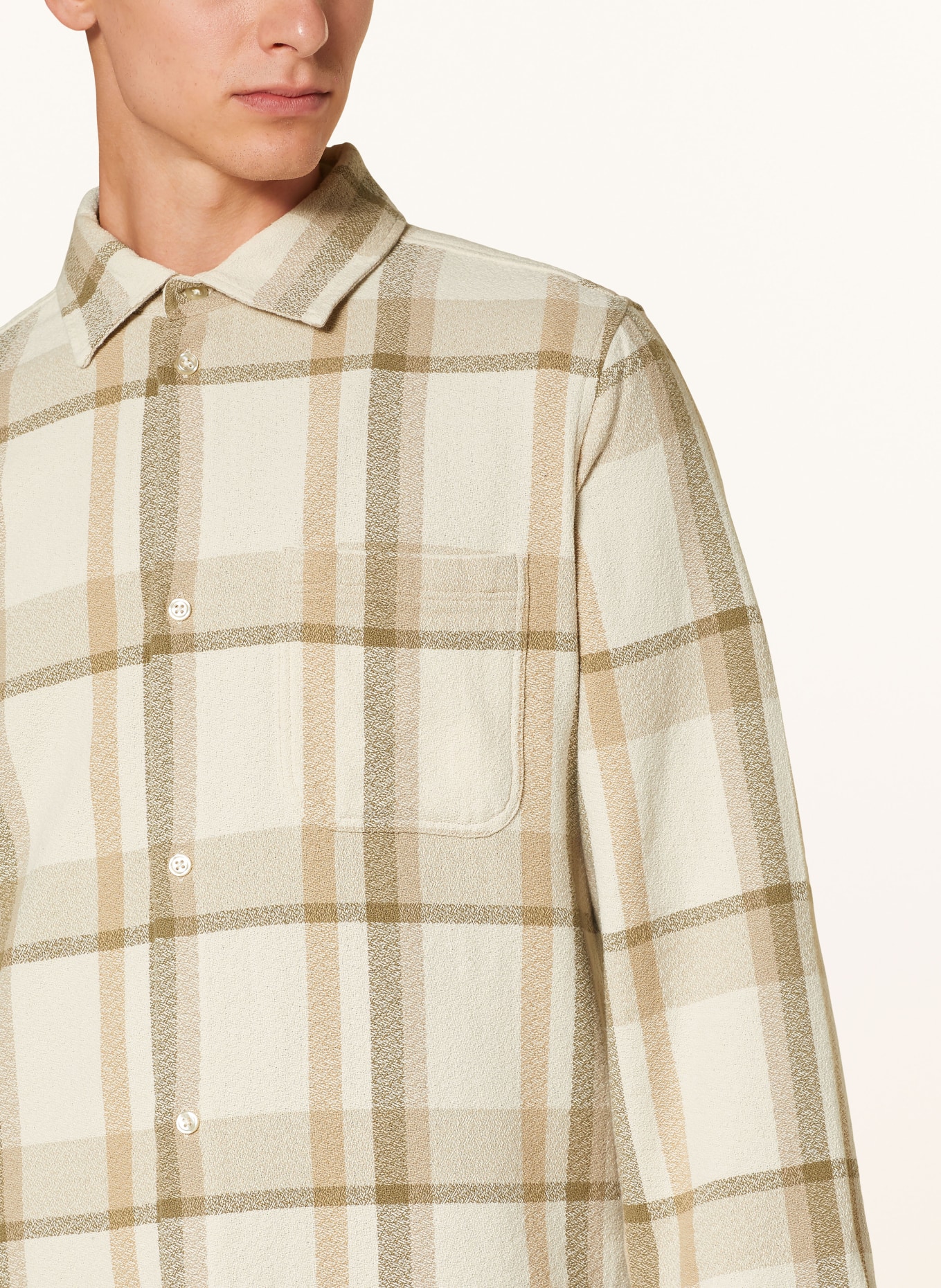 LES DEUX Shirt KASH regular fit, Color: CREAM/ BEIGE/ GREEN (Image 4)