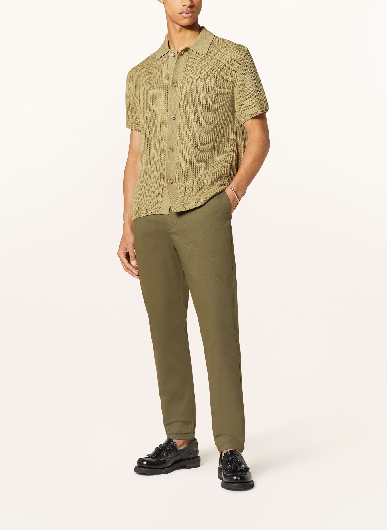 LES DEUX Knit shirt GUSTAVO, Color: OLIVE (Image 2)