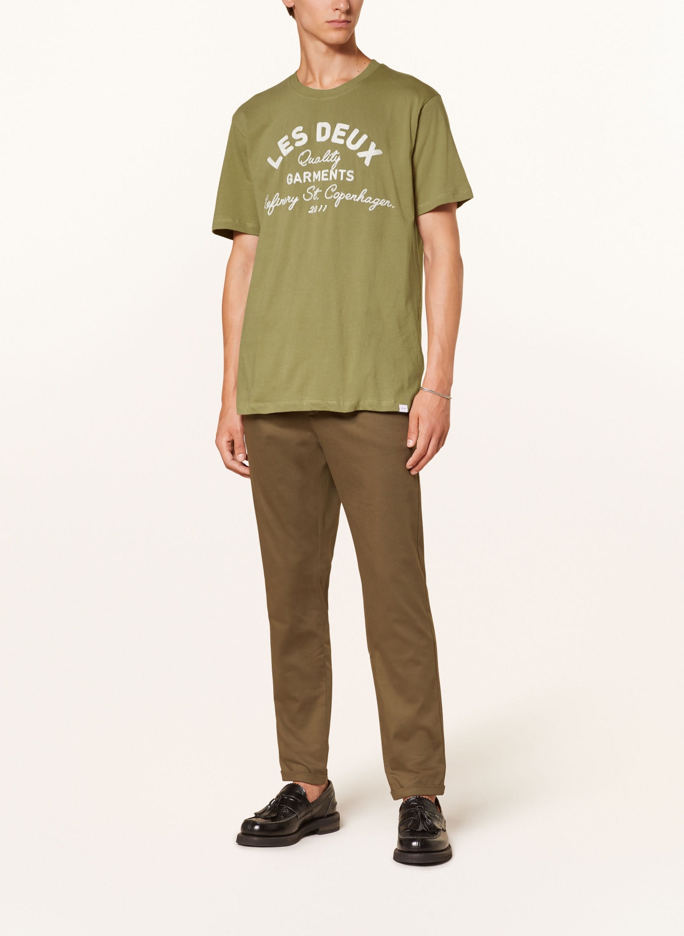 LES DEUX T-shirt: GREEN / WHITE