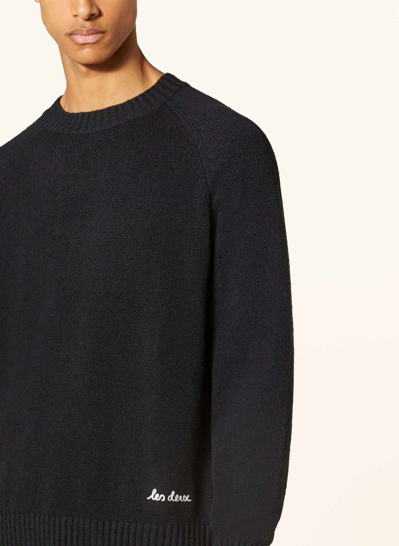 LES DEUX Bouclé sweater BRAD, Color: BLACK (Image 4)