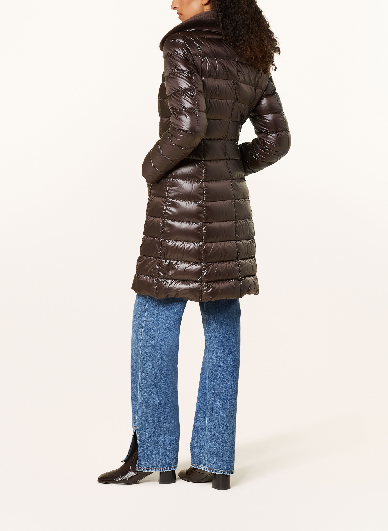HERNO Płaszcz puchowy ELISA z odpinanym sztucznym futrem, Kolor: 8800 MARRONE SCURO (Obrazek 3)