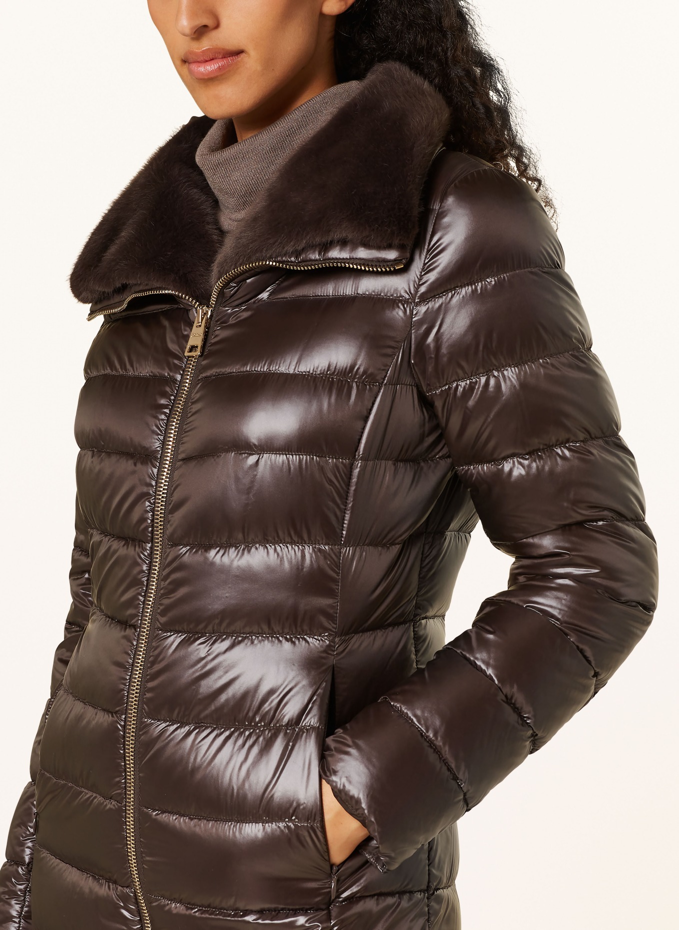 HERNO Down coat ELISA with detachable faux fur, Color: 8800 MARRONE SCURO (Image 4)