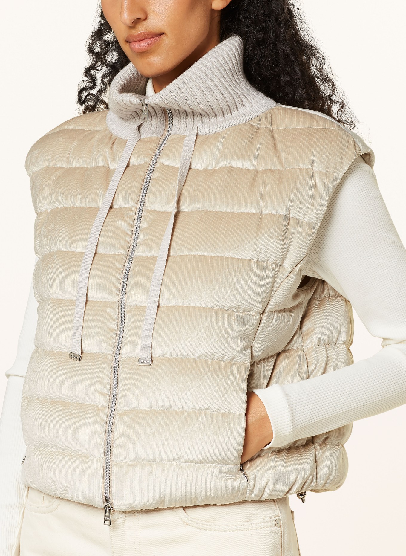 HERNO Down vest in mixed materials, Color: 1985 CHANTILLY (Image 4)