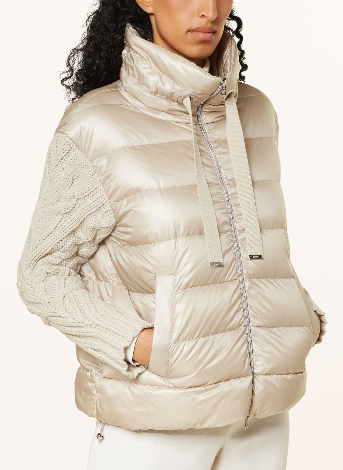 HERNO Down jacket in mixed materials, Color: 1985 CHANTILLY (Image 4)
