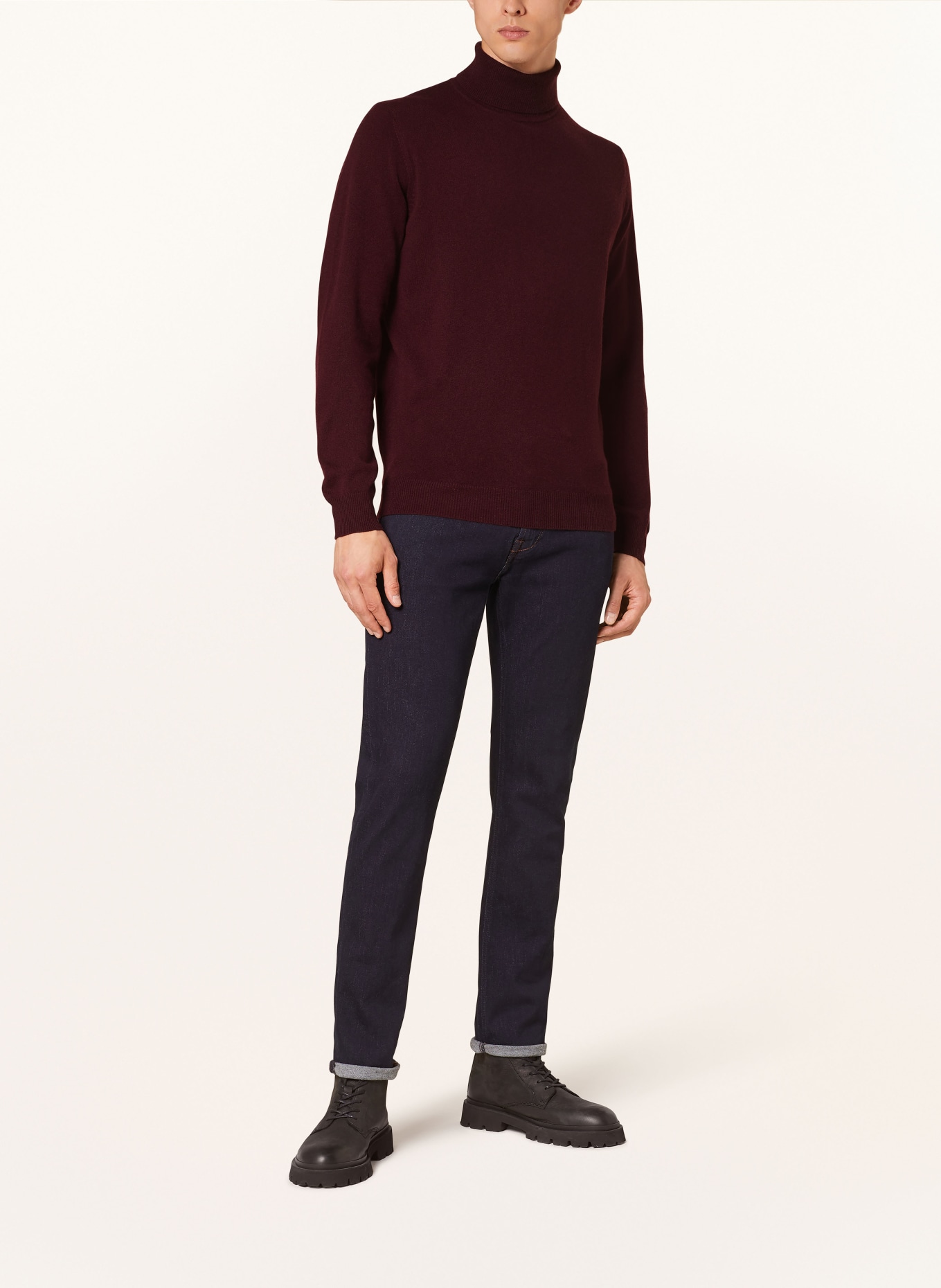 STROKESMAN'S Rollkragenpullover aus Cashmere: DUNKELROT