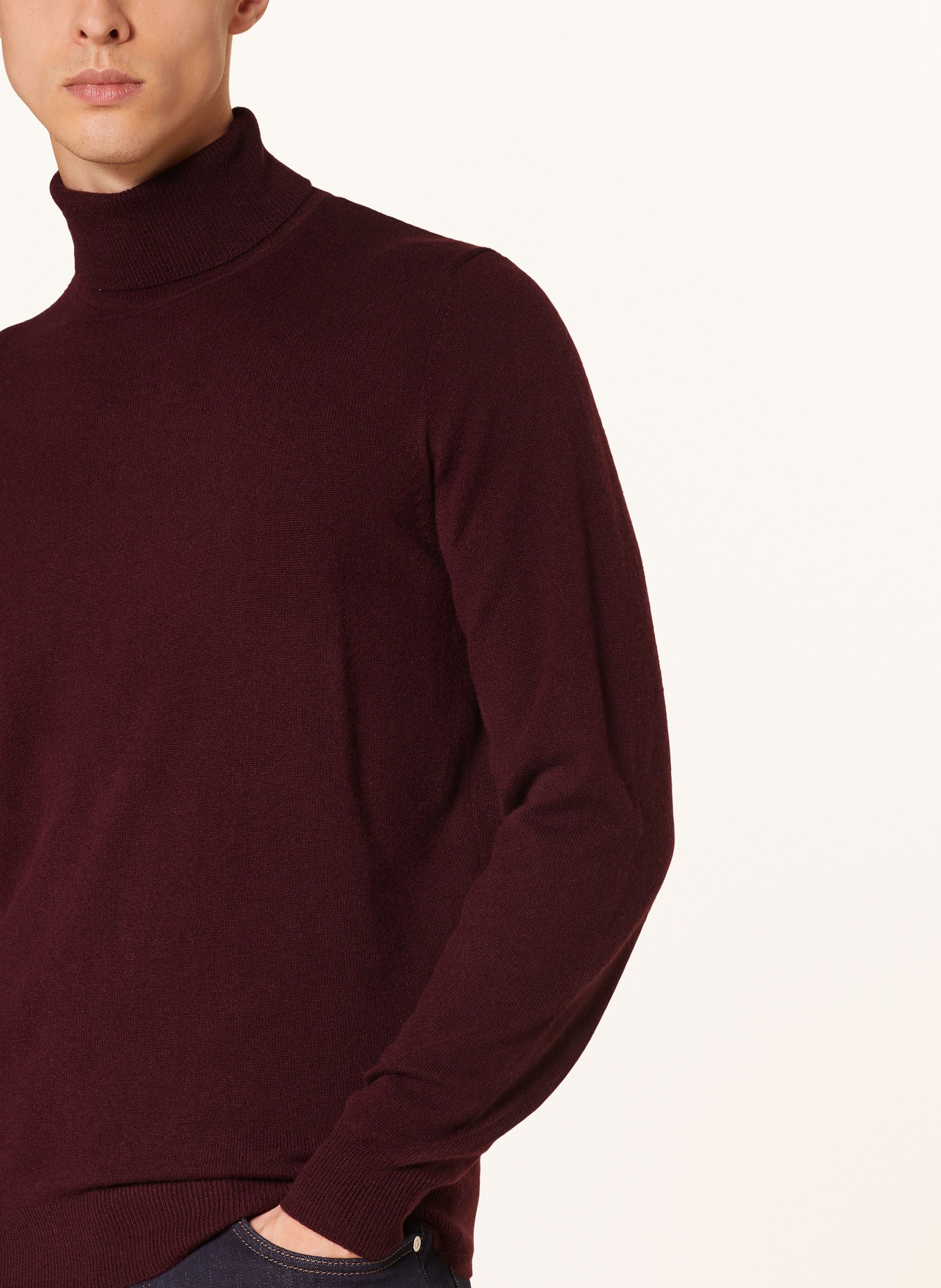 STROKESMAN'S Rollkragenpullover aus Cashmere: DUNKELROT
