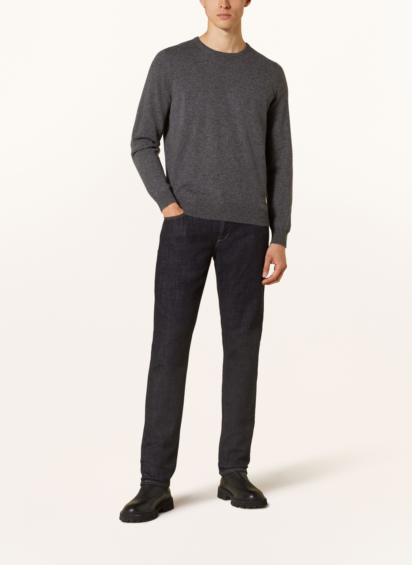 STROKESMAN'S Cashmere-Pullover: DUNKELGRAU
