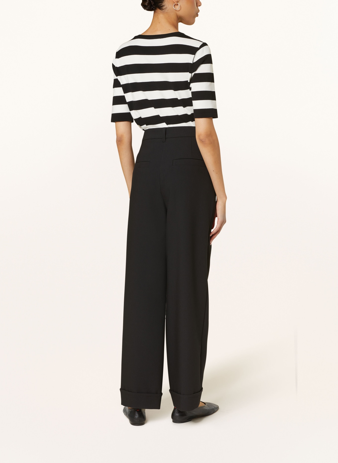 MARC CAIN Wide leg trousers WASCO, Color: 900 BLACK (Image 3)