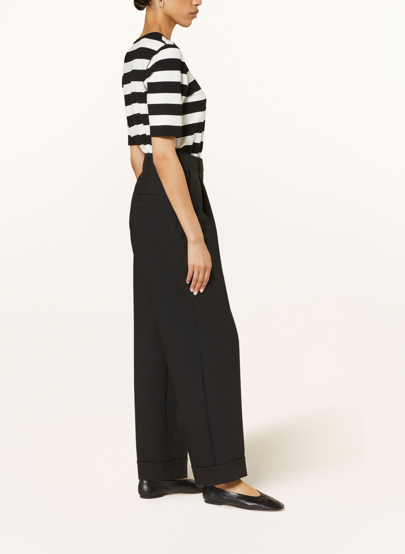 MARC CAIN Wide leg trousers WASCO, Color: 900 BLACK (Image 4)