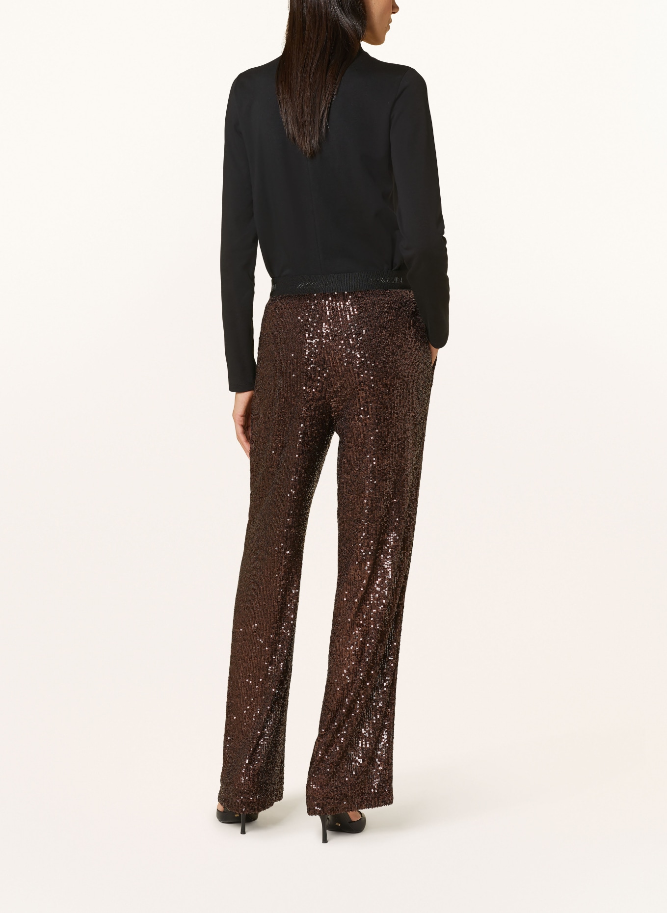 MARC CAIN Big trousers WASHINGTON with sequins, Color: 640 cocoa new (Image 3)