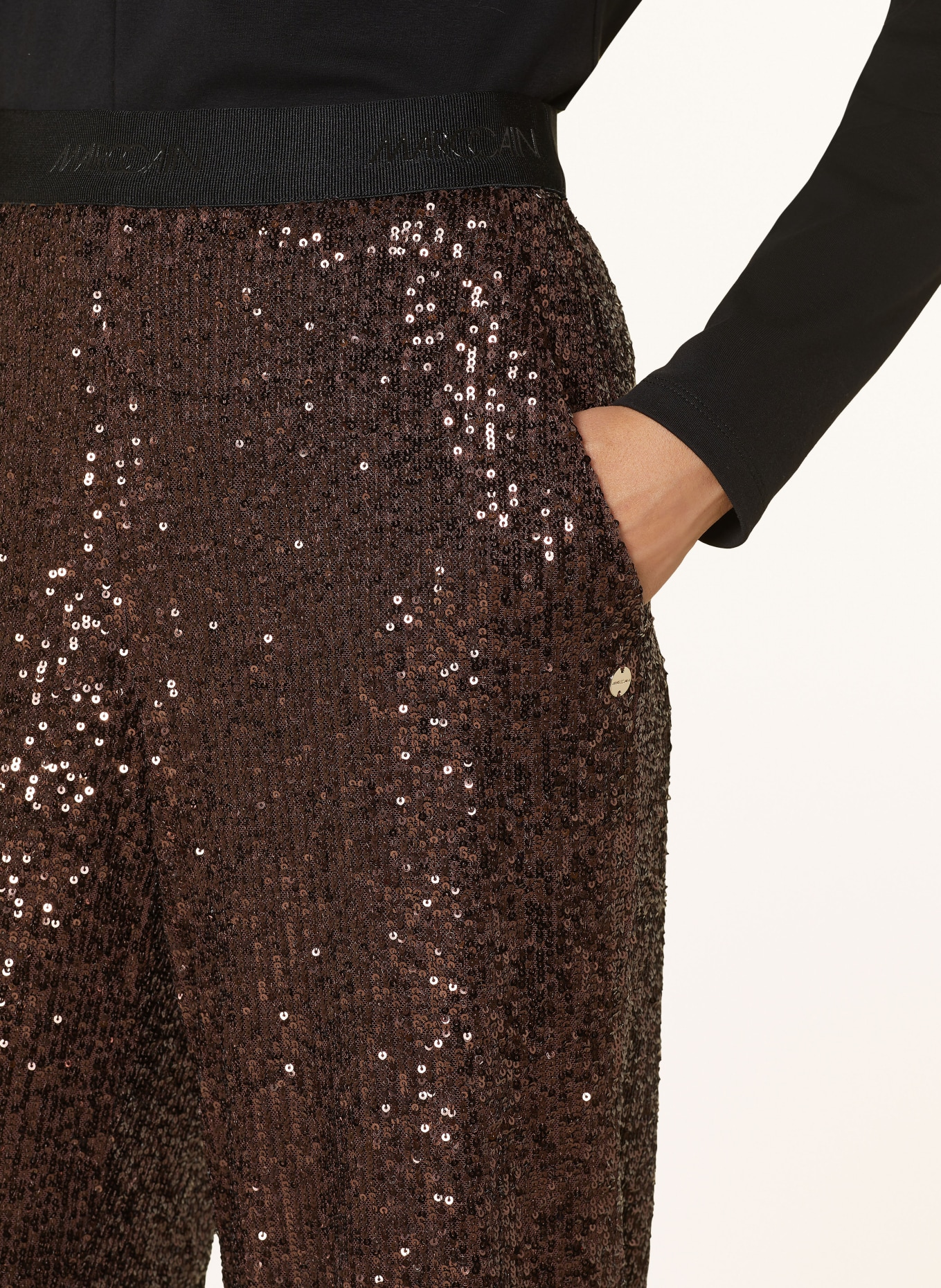 MARC CAIN Big trousers WASHINGTON with sequins, Color: 640 cocoa new (Image 5)
