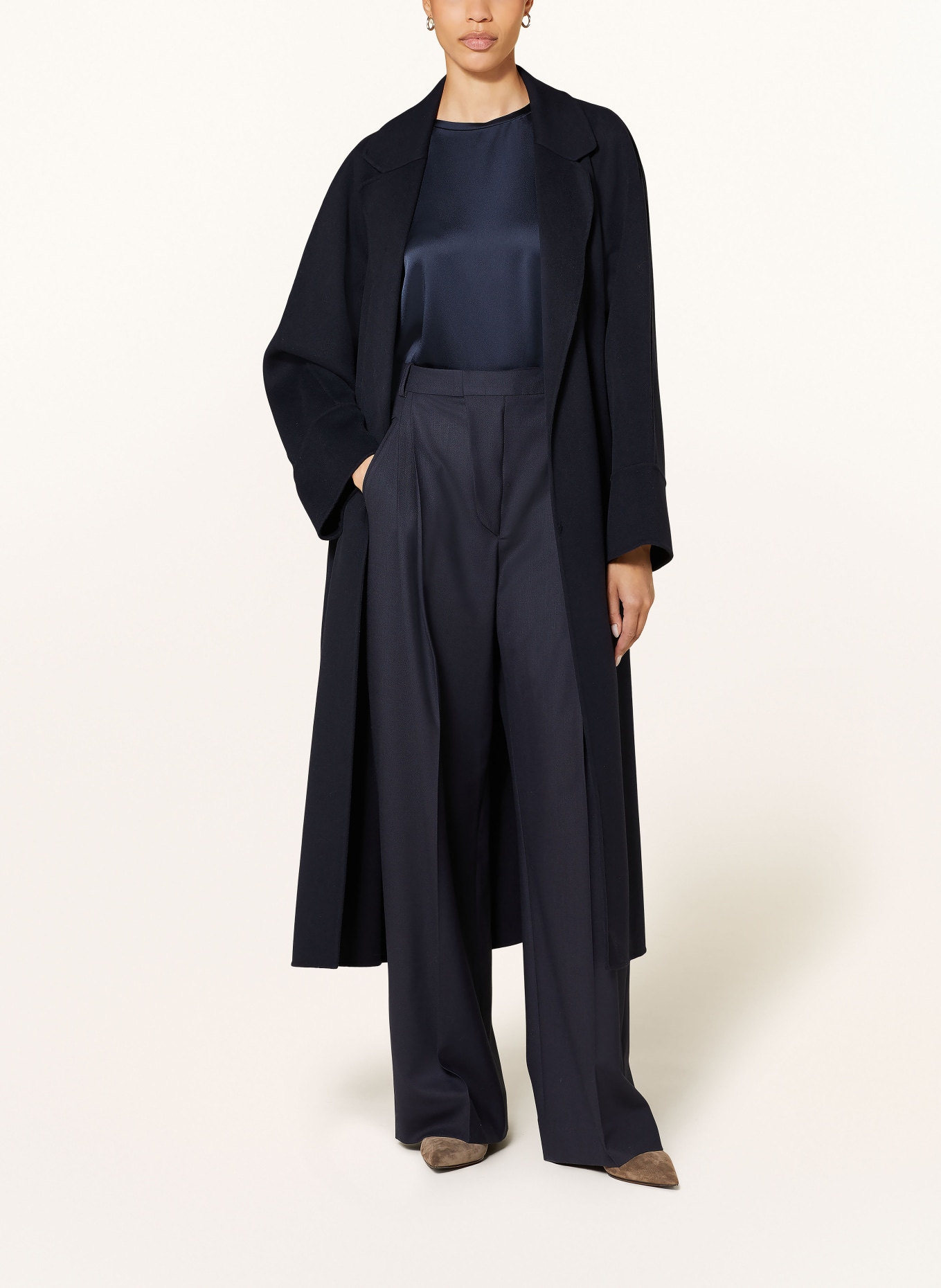 S Max Mara ダブルフェイスウールコート AGATA S Max Mara Wool coat AGATA in dark blue