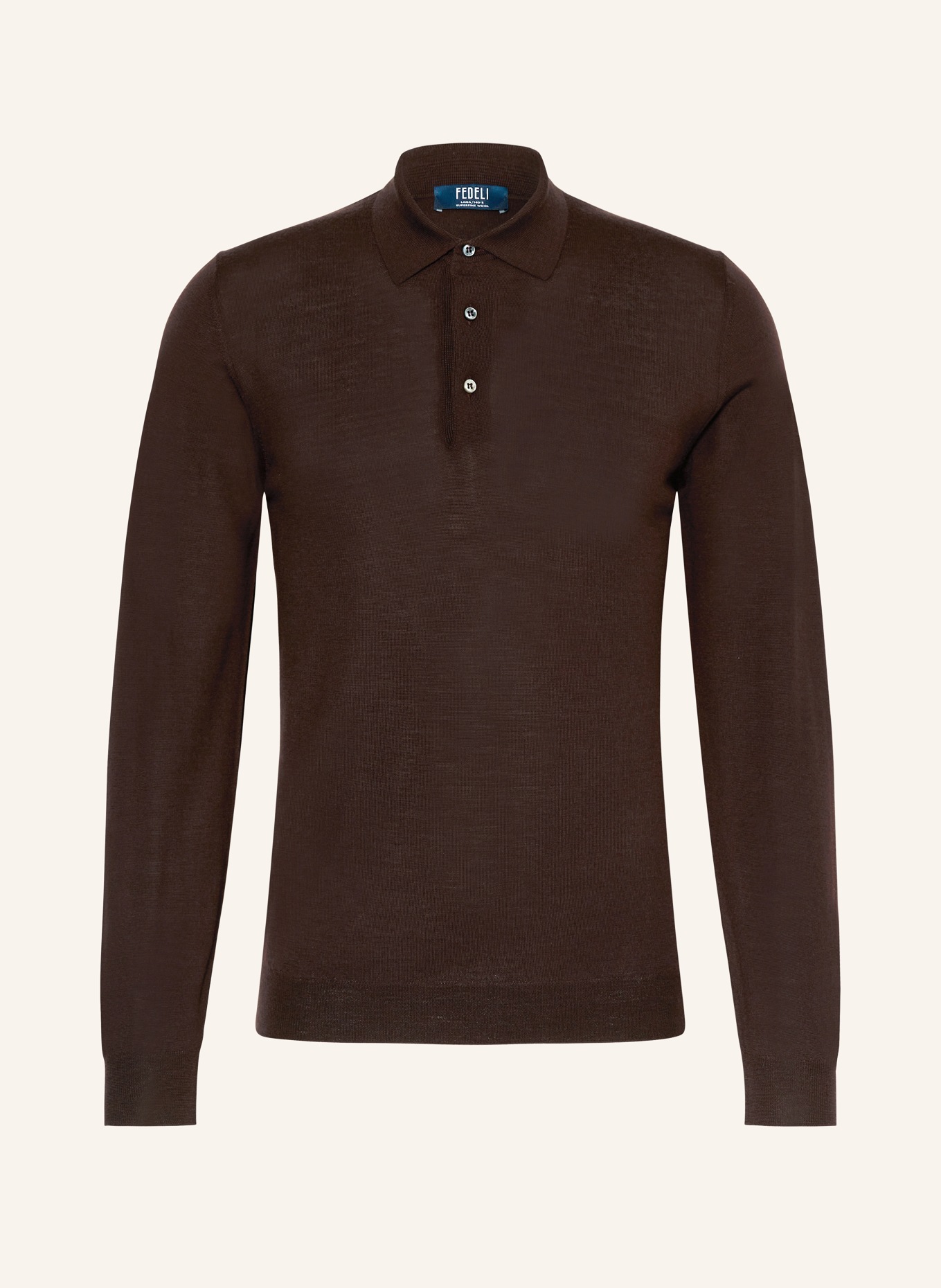 FEDELI Knitted polo shirt, Color: DARK BROWN (Image 1)
