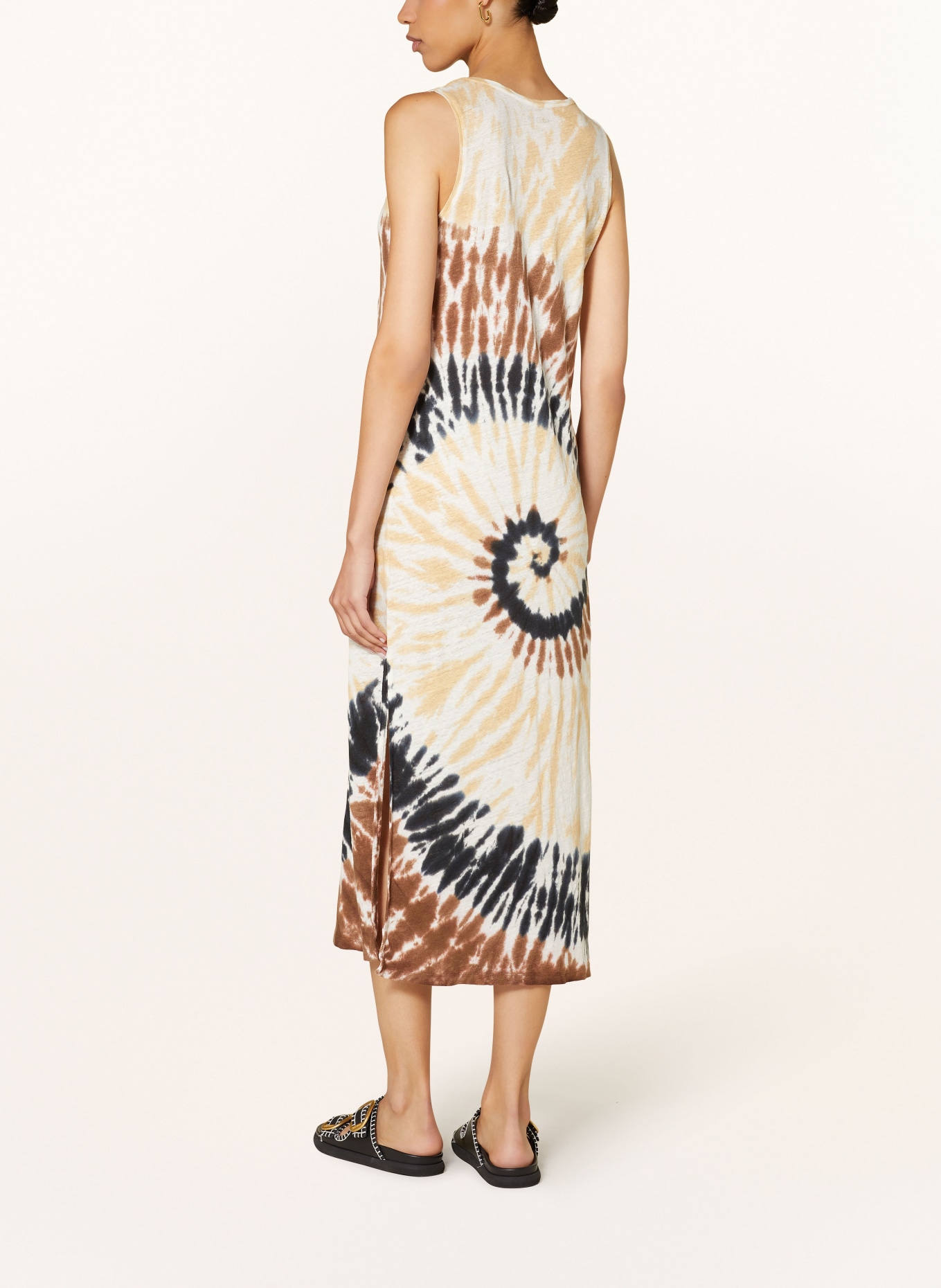 KUJTEN Linen dress RAMO SUNNY, Color: CREAM/ BROWN/ BLACK (Image 3)