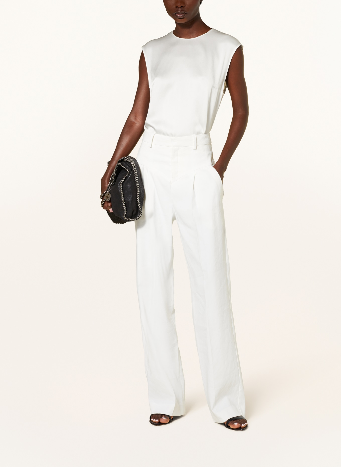 STELLA McCARTNEY Top satynowy: BIAŁY