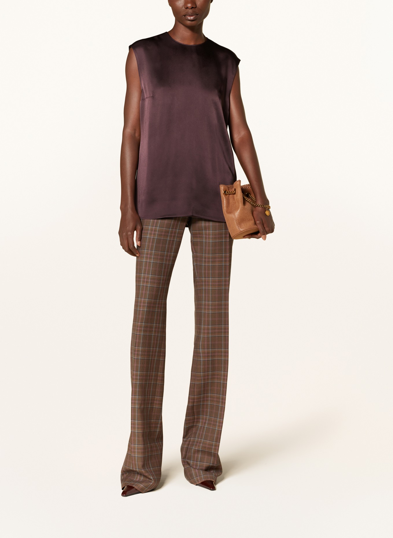 STELLA McCARTNEY Satintop: DUNKELBRAUN