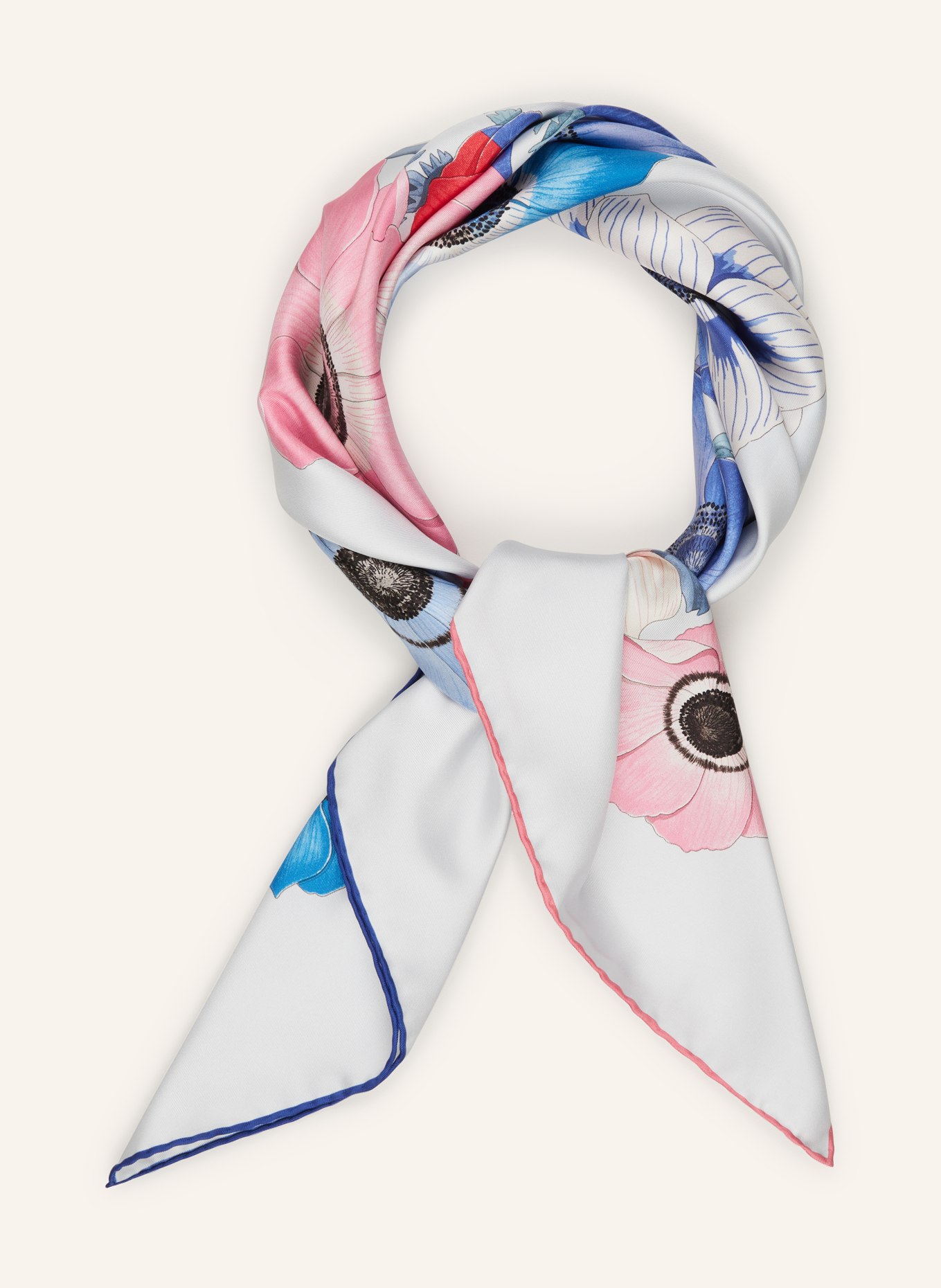 FERRAGAMO Silk scarf ANEMONI, Color: LIGHT BLUE/ PINK/ RED (Image 2)