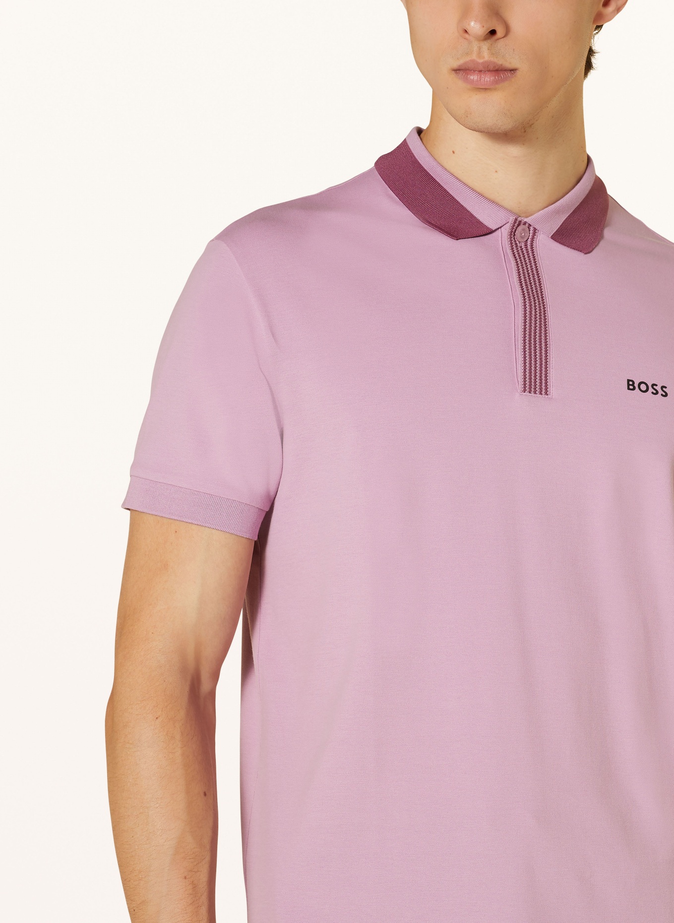 BOSS Jersey polo short PADDY regular fit, Color: PINK (Image 4)