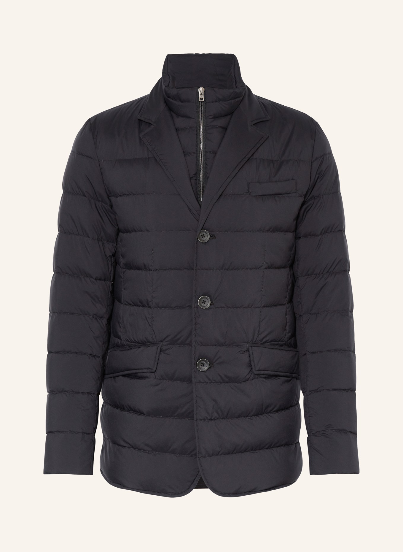 HERNO Lightweight-Daunenjacke mit herausnehmbarer Blende: SCHWARZ