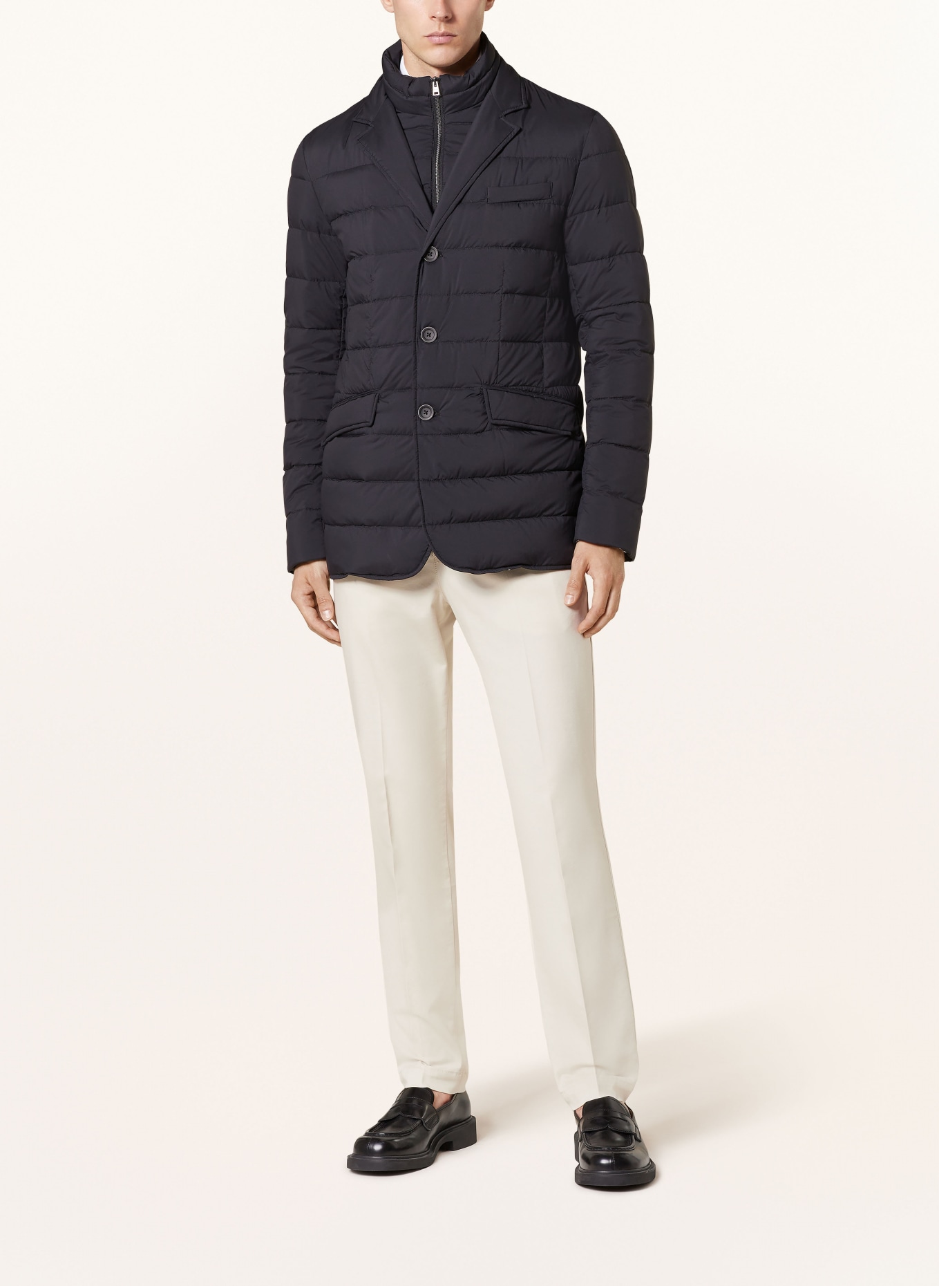 HERNO Lightweight-Daunenjacke mit herausnehmbarer Blende: SCHWARZ