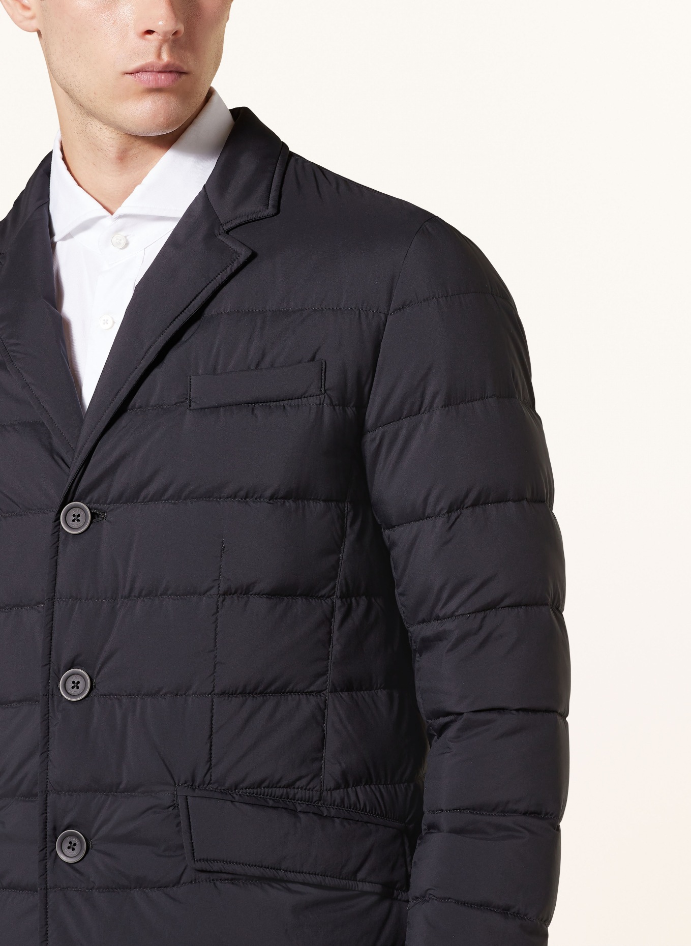 HERNO Lightweight-Daunenjacke mit herausnehmbarer Blende: SCHWARZ