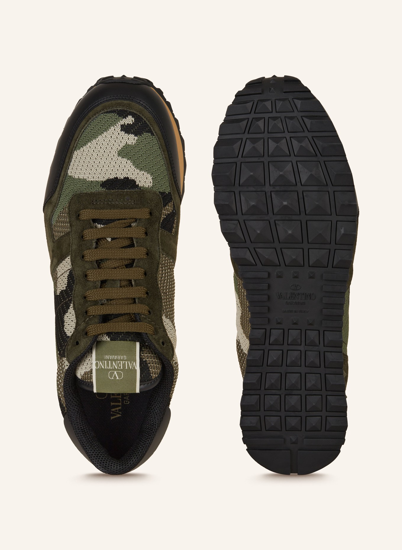 Valentino rockrunner khaki discount