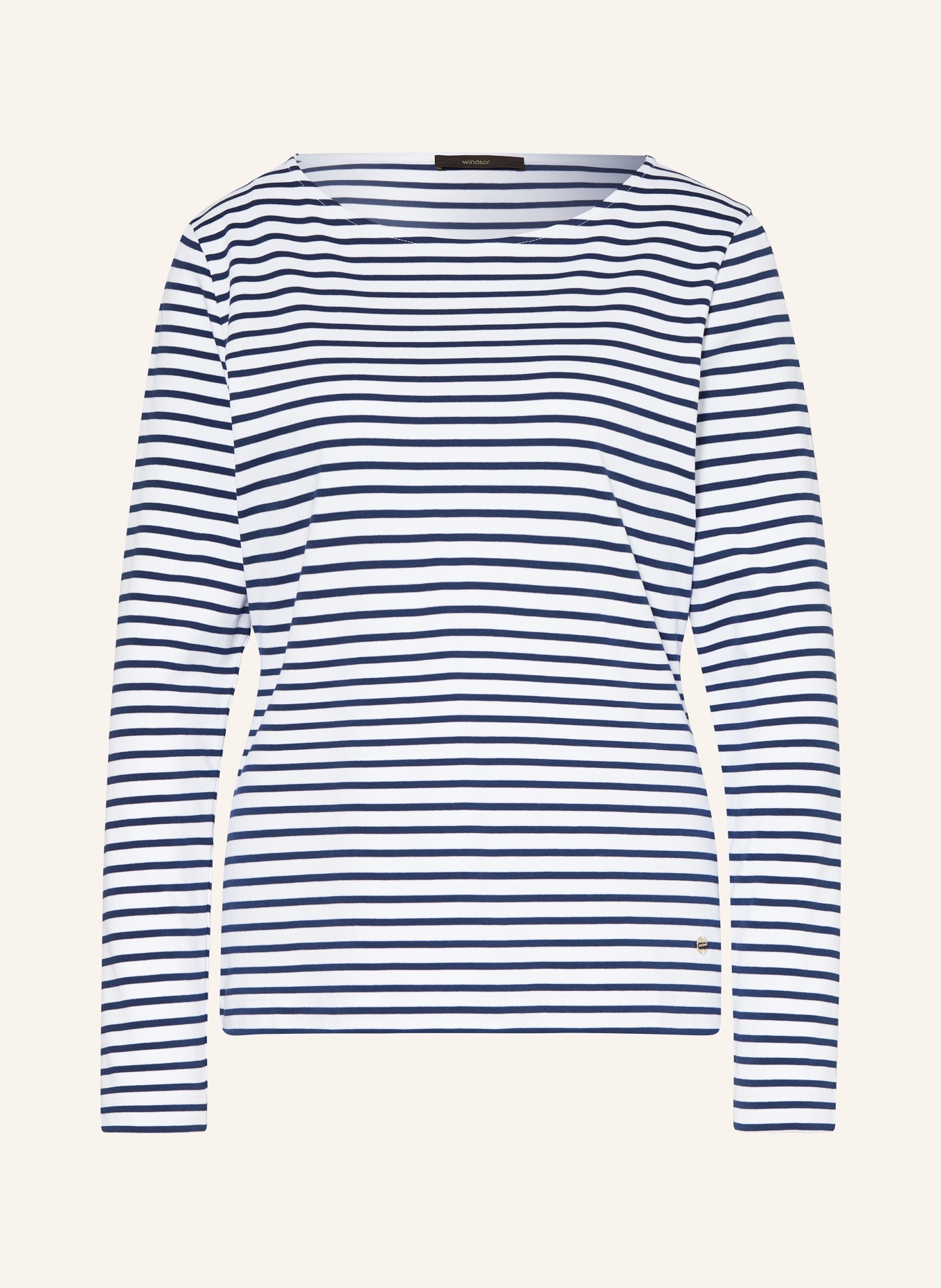windsor. Longsleeve: WIT / DONKERBLAUW