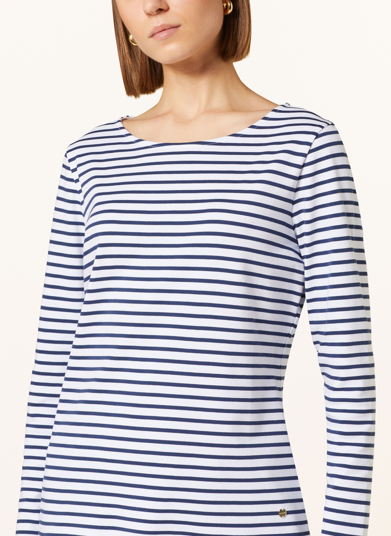 windsor. Longsleeve: WIT / DONKERBLAUW