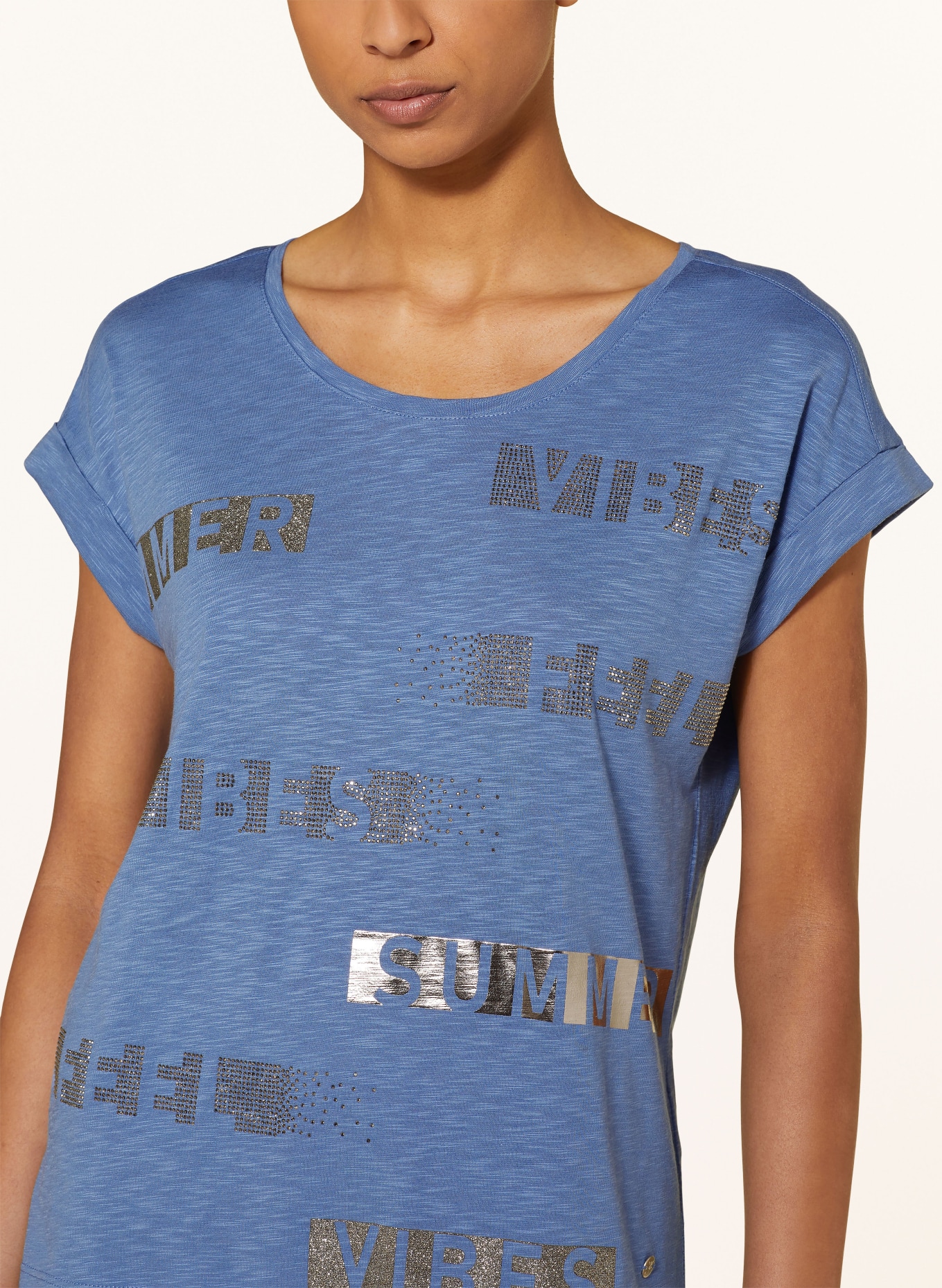 monari T-Shirt mit Schmucksteinen, Farbe: BLAU (Bild 4)