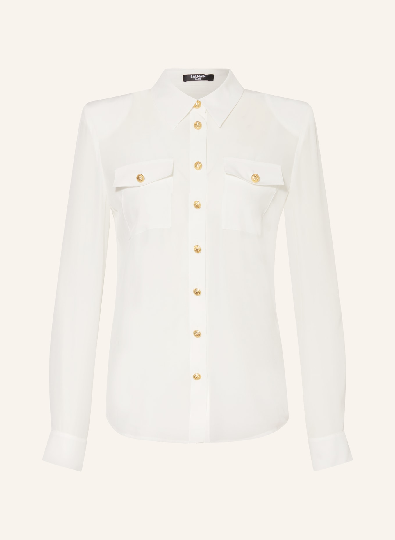 BALMAIN Shirt blouse in silk, Color: WHITE (Image 1)