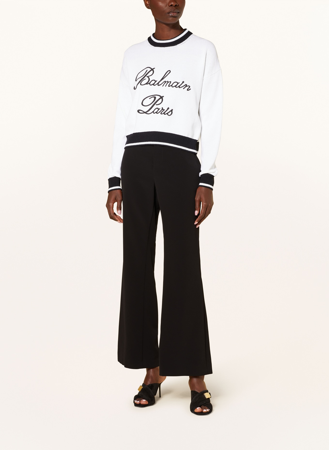 BALMAIN Sweater, Color: WHITE/ BLACK (Image 2)