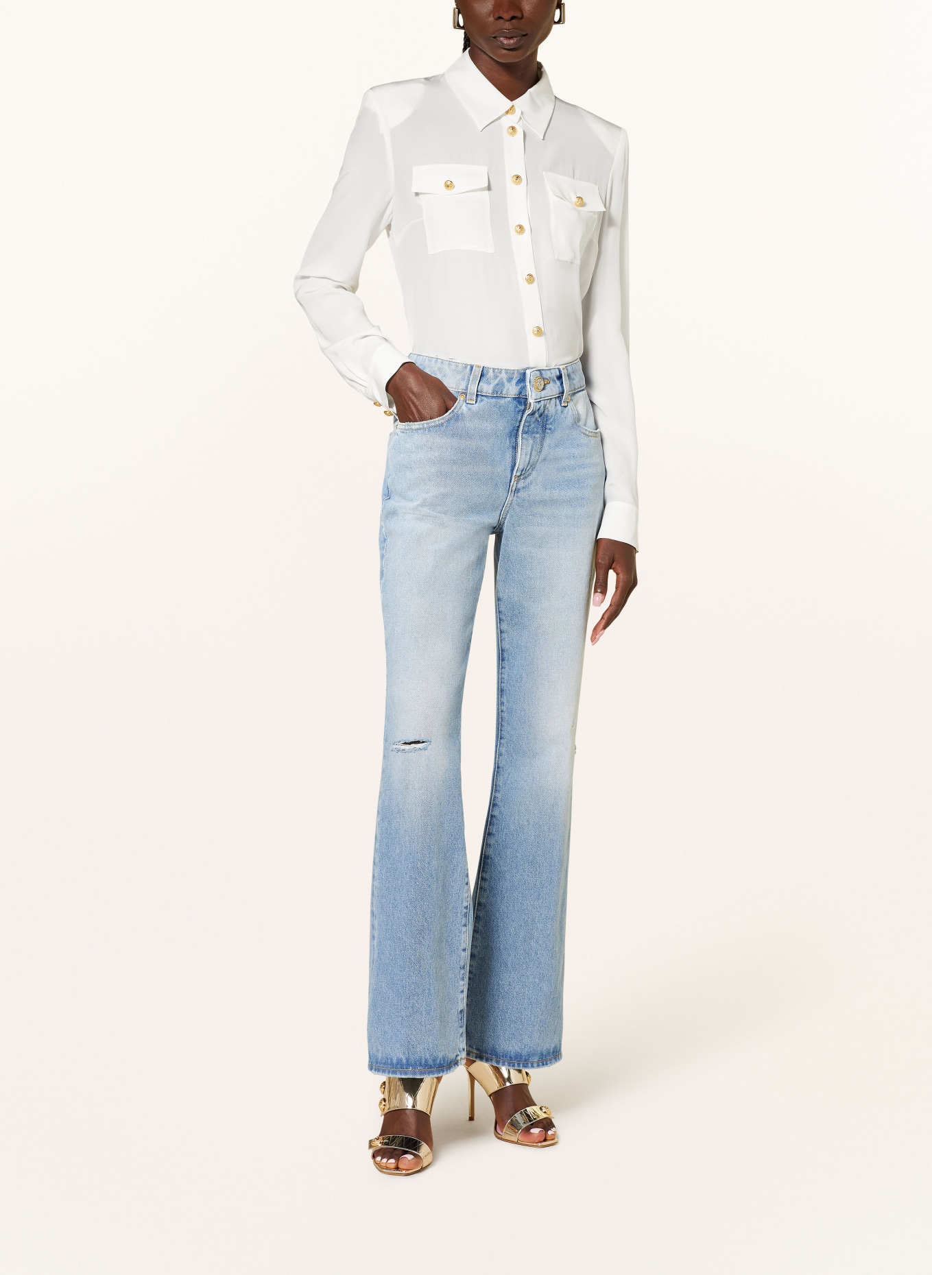 BALMAIN Flared jeans, Color: 6FC Bleu Jean Clair (Image 2)