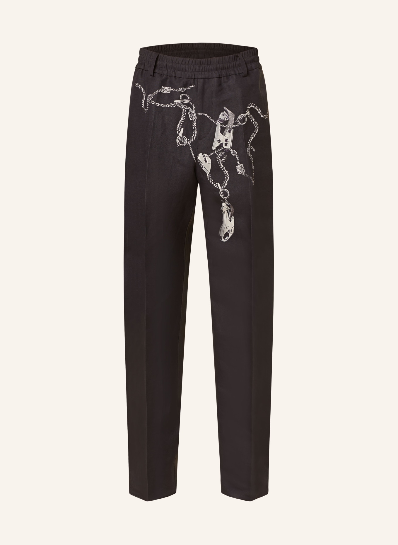 BURBERRY Hose Relaxed Fit, Farbe: SCHWARZ/ SILBER (Bild 1)