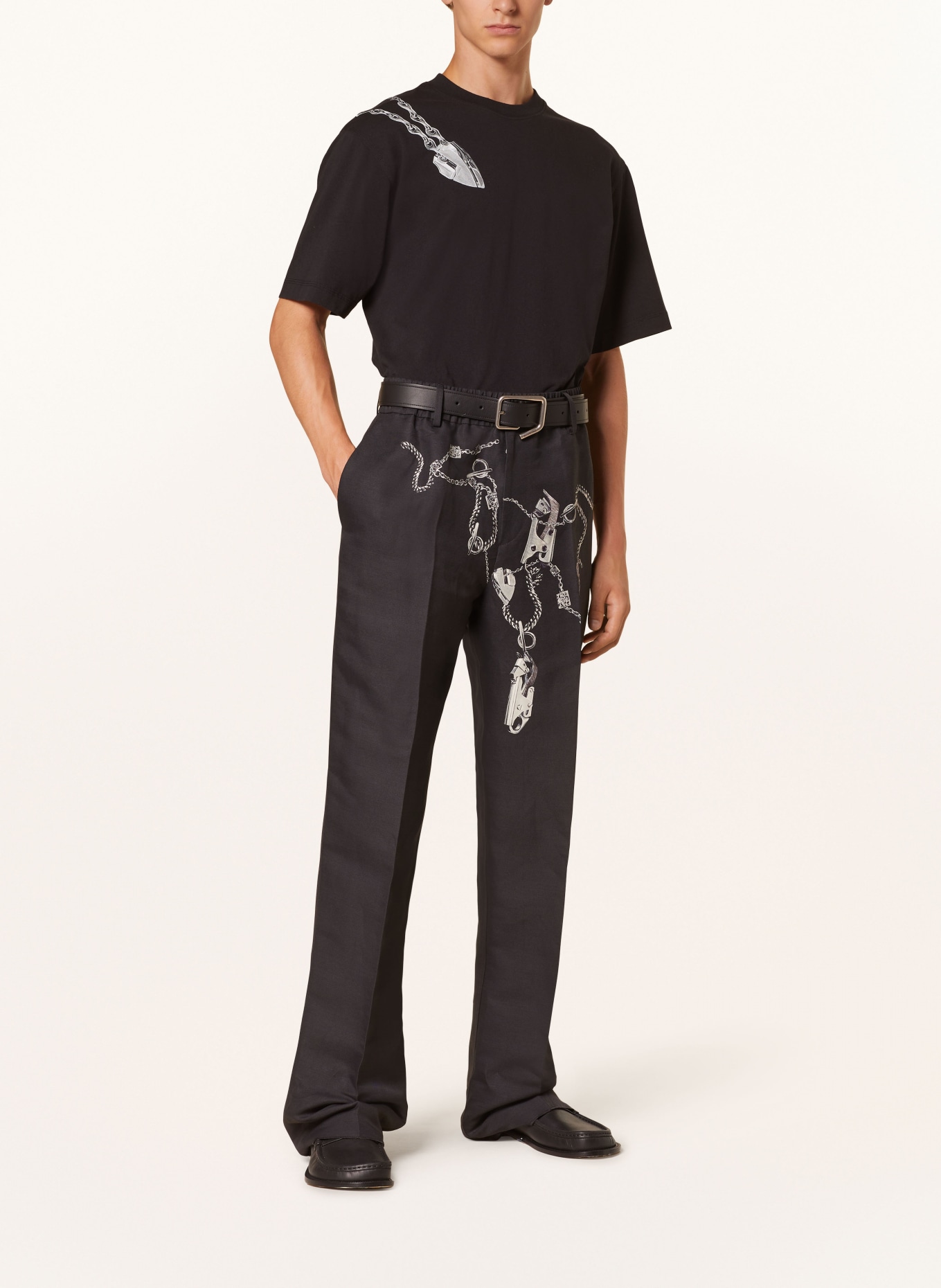 BURBERRY Trousers relaxed fit, Color: BLACK/ SILVER (Image 2)